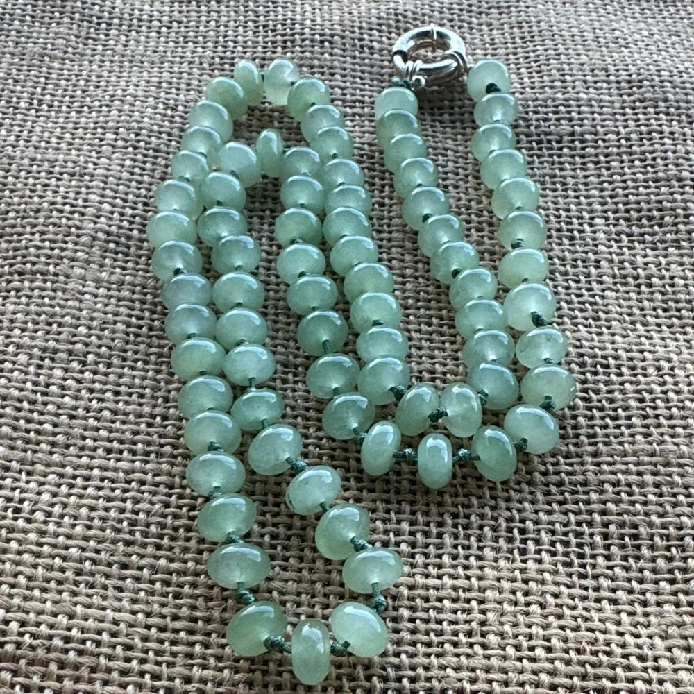 Necklace Elegant Green Aventurine Beaded Necklace New